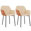vidaXL Sillas de comedor 2 unidades cuero sint&eacute;tico y tela color crema