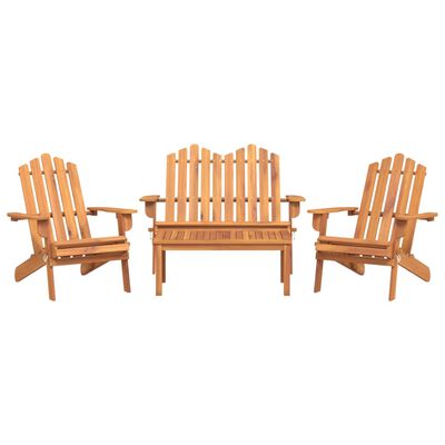 vidaXL Juego de muebles de jardín Adirondack 4 piezas madera acacia