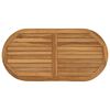vidaXL Encimera Ovalado Madera de teca maciza Natural