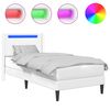 vidaXL Estructura de cama Blanco 100 x 200 cm Cuero sint&eacute;tico