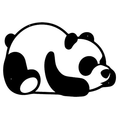 Homemania Adorno de pared Panda acero negro 50x35 cm