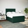 vidaXL Cama box spring con colch&oacute;n terciopelo verde oscuro 160x200 cm