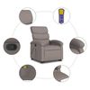vidaXL Sillón reclinable de masaje elevable tela gris taupé