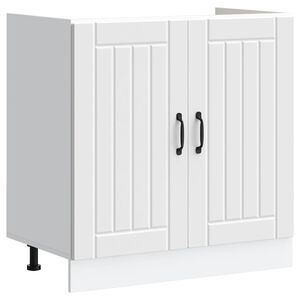 vidaXL Mueble bajo fregadero Lucca madera contrachapada blanca