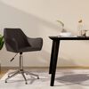 vidaXL Silla de comedor giratoria de tela marr&oacute;n oscuro