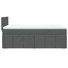 vidaXL Cama box spring con colch&oacute;n tela gris oscuro 90x190 cm