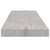 vidaXL Estante flotante pared 2 uds MDF gris hormig&oacute;n 80x23,5x3,8 cm