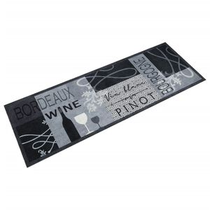 vidaXL Alfombra de cocina lavable terciopelo vino gris 60x180 cm