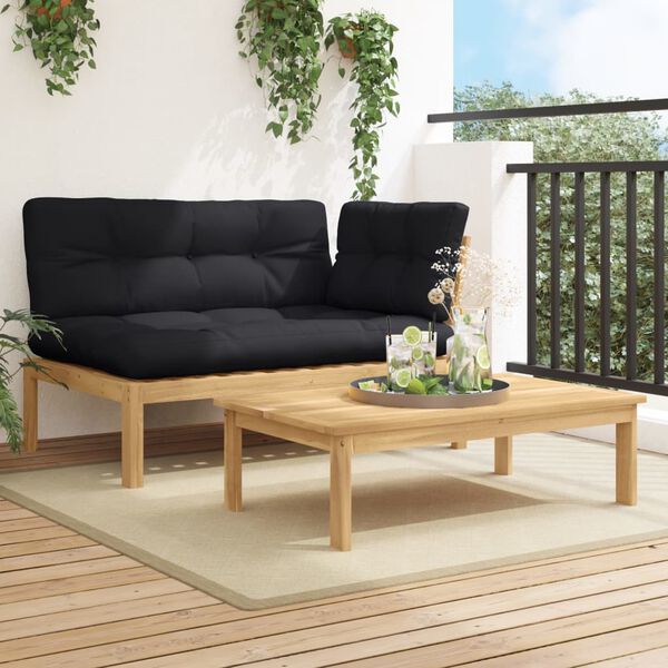vidaXL Set de sof&aacute;s de palets de jard&iacute;n y cojines 2 pzas madera acacia