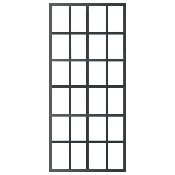 vidaXL Puerta corredera con herrajes ESG vidrio y aluminio 90x205 cm