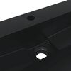 vidaXL Lavabo de fundición de mineral/mármol negro mate 50x38x11 cm