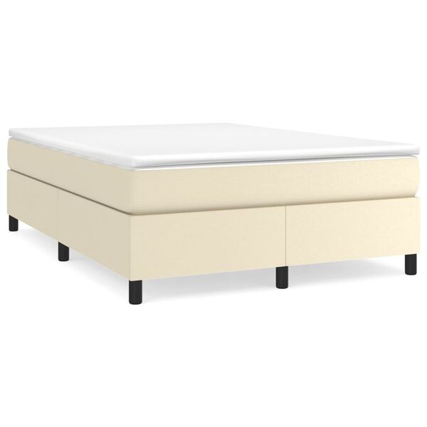vidaXL Estructura de cama con somier cuero sint&eacute;tico crema 140x200 cm