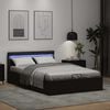 vidaXL Cama hidr&aacute;ulica almacenaje LED sin colch&oacute;n negro 120x200 cm