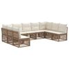 vidaXL Conjunto de sof&aacute;s de jard&iacute;n 9 pcs Beige rat&aacute;n sint&eacute;tico