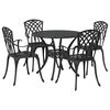 vidaXL Conjunto de Comedor de Jard&iacute;n 5 pcs Negro Aluminio