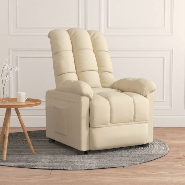 vidaXL Sillón reclinable de tela crema