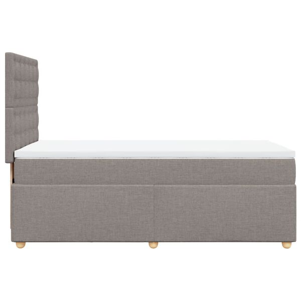 vidaXL Cama box spring con colch&oacute;n tela gris taupe 80x200 cm