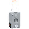 vidaXL Dep&oacute;sito de agua con ruedas para camping gris 25 L