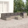 vidaXL Set de muebles de jardín 7 pzas y cojines ratán sintético gris