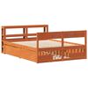 vidaXL Cama sin colch&oacute;n madera maciza pino marr&oacute;n cera 150x200 cm