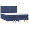 vidaXL Cama box spring con colch&oacute;n tela azul 180x200 cm