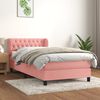 vidaXL Cama box spring con colch&oacute;n terciopelo rosa 100x200 cm