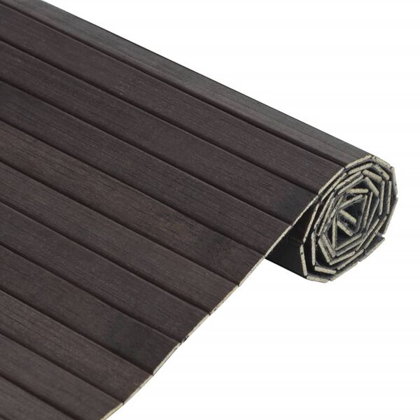 vidaXL Alfombra rectangular bamb&uacute; marr&oacute;n oscuro 100x400 cm