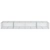 vidaXL Cesta de gaviones con cubierta hierro galvanizado 400x100x50 cm