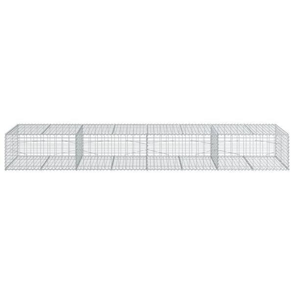 vidaXL Cesta de gaviones con cubierta hierro galvanizado 400x100x50 cm