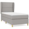 vidaXL Cama box spring con colch&oacute;n tela gris claro 90x200 cm