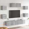 vidaXL Set de muebles para TV 7 pzas madera contrachapada gris Sonoma