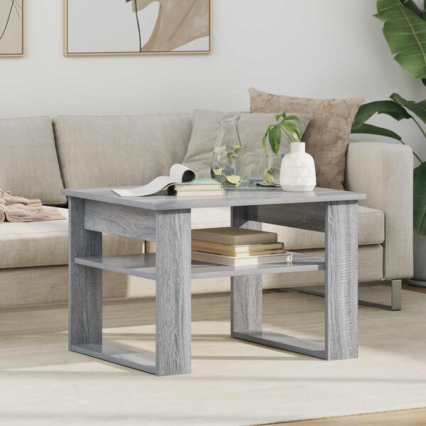 vidaXL Mesa de Caf&eacute; Gris Sonoma 64 x 54 x 44 cm Madera de ingenier&iacute;a