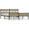 vidaXL Estructura de cama sin colch&oacute;n metal roble Sonoma 200x200 cm