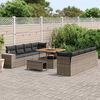 vidaXL Conjunto de sof&aacute; de jard&iacute;n 11 pcs Gris rat&aacute;n sint&eacute;tico