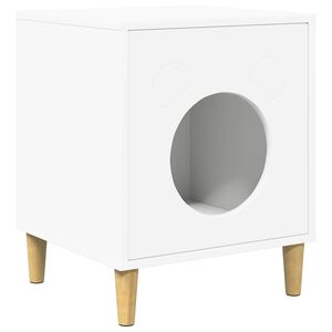 vidaXL Casa para Gatos Blanco 42,5 x 40 x 53 cm Madera de ingenier&iacute;a