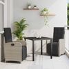 vidaXL Conjunto de Comedor de Jard&iacute;n 3 pcs Gris Claro rat&aacute;n sint&eacute;tico