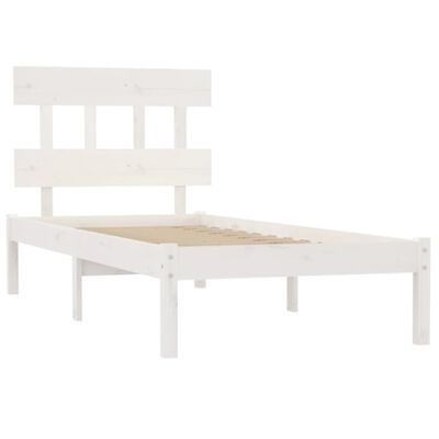 vidaXL Estructura de cama madera maciza de pino blanca 90x200 cm