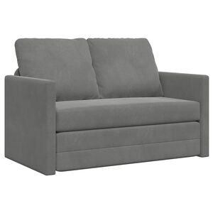 vidaXL Sof&aacute; cama de suelo 2 en 1 terciopelo gris oscuro 122x204x55 cm