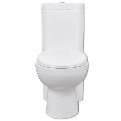 vidaXL Inodoro WC de cerámica de esquina blanco