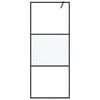 vidaXL Mampara de ducha vidrio ESG semiesmerilado negro 80x195 cm