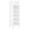 vidaXL Zapatero madera contrachapada blanco brillo 30x35x105 cm