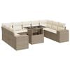 vidaXL Juego de sof&aacute;s jard&iacute;n con cojines beige 10 pzas rat&aacute;n sint&eacute;tico