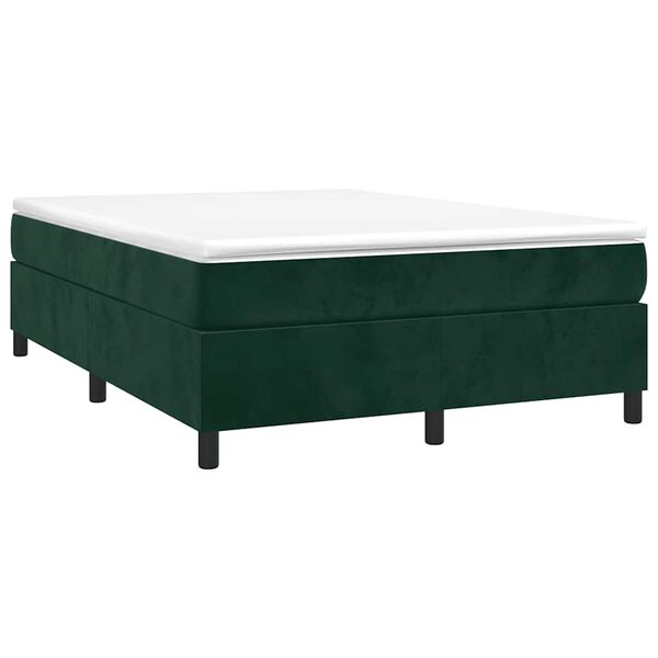 vidaXL Estructura Estructura de cama con somier terciopelo verde oscuro 140x200 cm