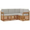 vidaXL Conjunto de sof&aacute;s de exterior 4 uds. Gris Natural y Claro