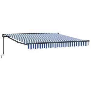 vidaXL Toldo Retr&aacute;ctil Manual Azul y 300 x 250 cm Aluminio y Tela
