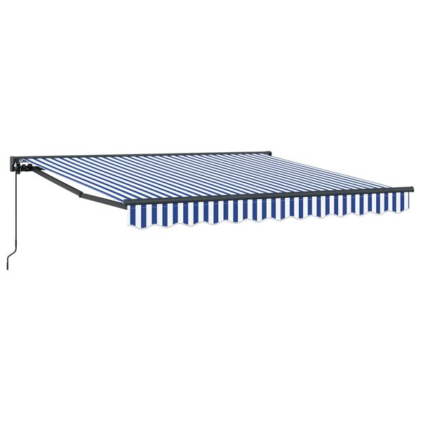 vidaXL Toldo Retr&aacute;ctil Manual Azul y 300 x 250 cm Aluminio y Tela