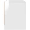 vidaXL Mesita de noche madera ingenier&iacute;a blanco brillo 45x34x44,5 cm