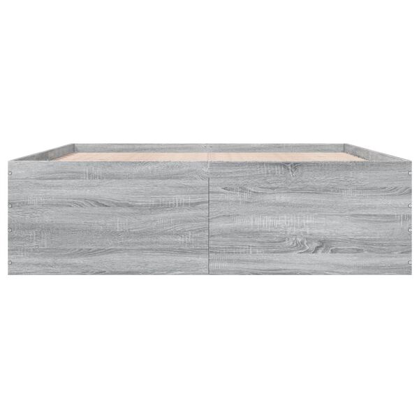 vidaXL Estructura de cama madera de ingenier&iacute;a gris Sonoma 160x200 cm