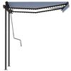 vidaXL Toldo manual retráctil con luz LED azul y blanco 3x2,5 m