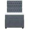 vidaXL Cama box spring con colch&oacute;n terciopelo gris oscuro 90x190 cm